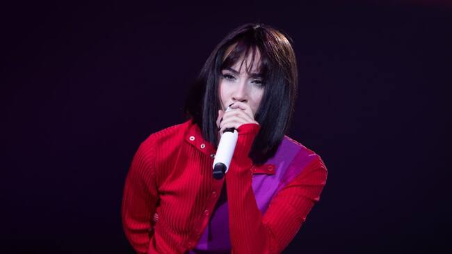 Aitana performs on stage at WiZink Center on December 05, 2023 in Madrid, Spain. Aldara Zarraoa/Redferns