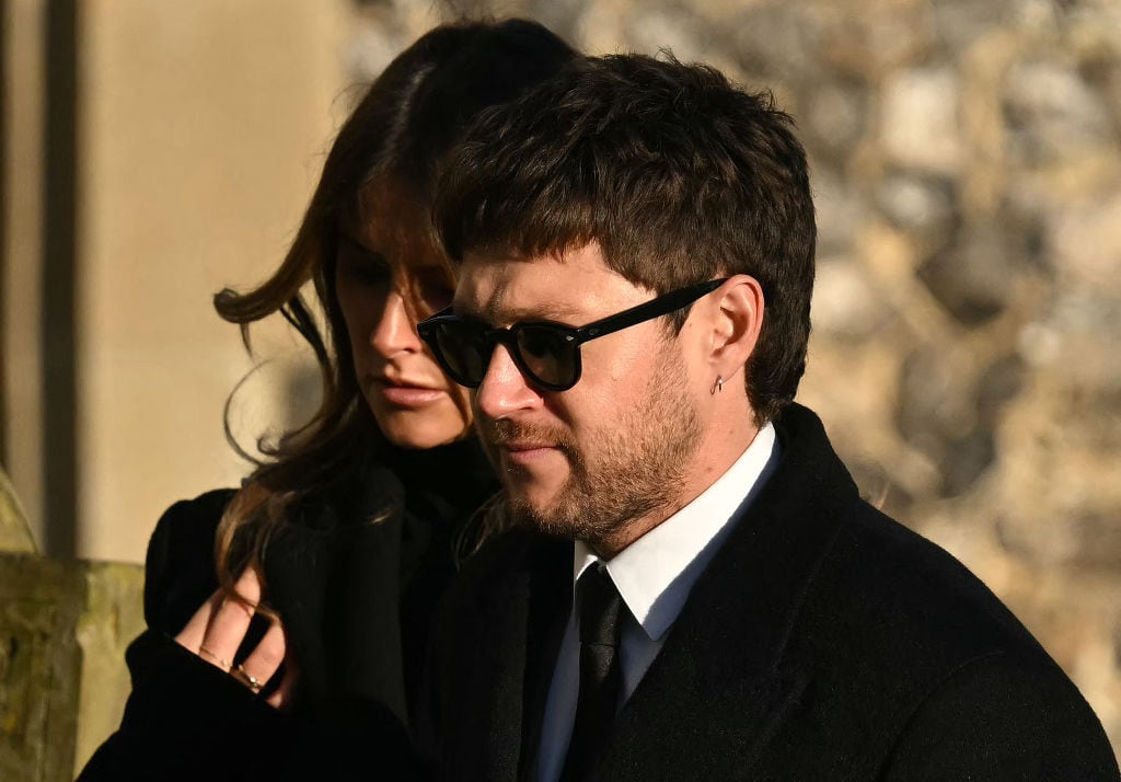 Former One Direction band member Niall Horan (R) leaves after attending the funeral service of the late One Direction singer Liam Payne, at St Mary’s church in Amersham, west of London on November 20, 2024. The funeral of former One Direction singer Liam Payne who died last month after falling from his Buenos Aires hotel room was held on Wednesday. (Photo by JUSTIN TALLIS / AFP) (Photo by JUSTIN TALLIS/AFP via Getty Images)