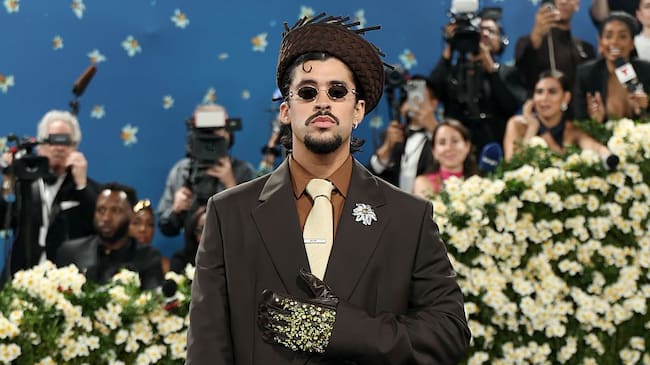 Bad Bunny attends the 2025 Met Gala Celebrating «Superfine: Tailoring Black Style» at Metropolitan Museum of Art on May 05, 2025 in New York City. (Michael Loccisano/Getty Images)