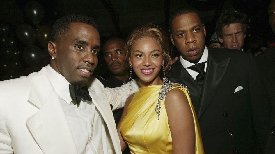 Sean «P. Diddy» Combs and singers Beyonce Knowles and Jay-Z attend the Sean Jean/Zac Posen CFDA after-party at Marquee, on June 7, 2004 in New York City. Evan Agostini/Getty Images