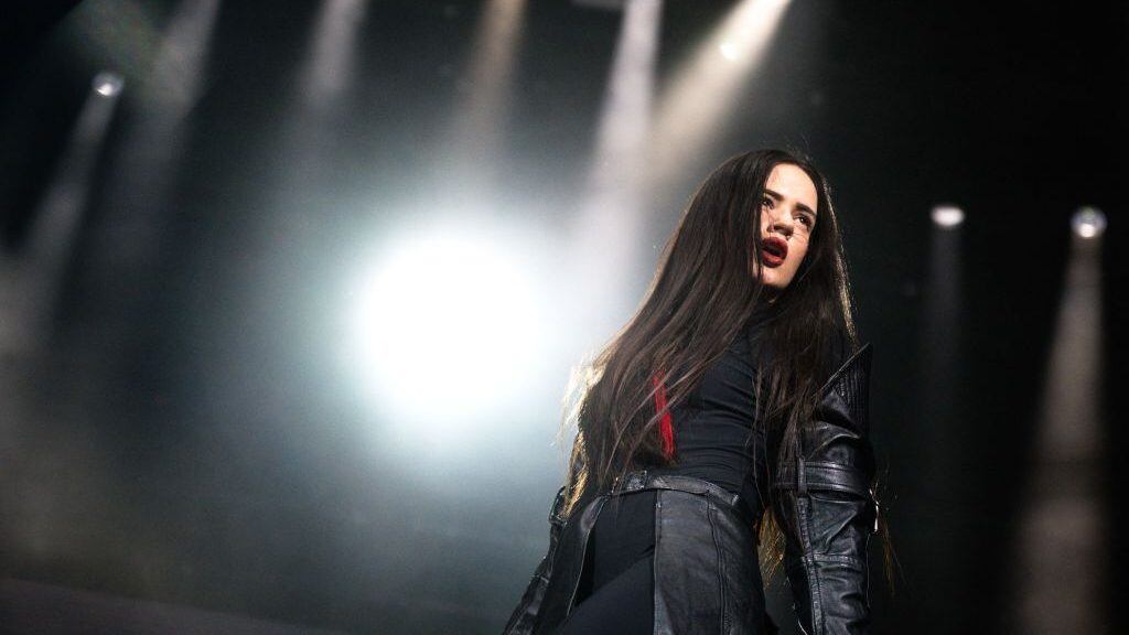 Rosalia, performs on stage during the Lollapalooza festival at the Hippodrome de Longchamp in Paris, on July 22, 2023. Julie SEBADELHA / AFP via Getty Images