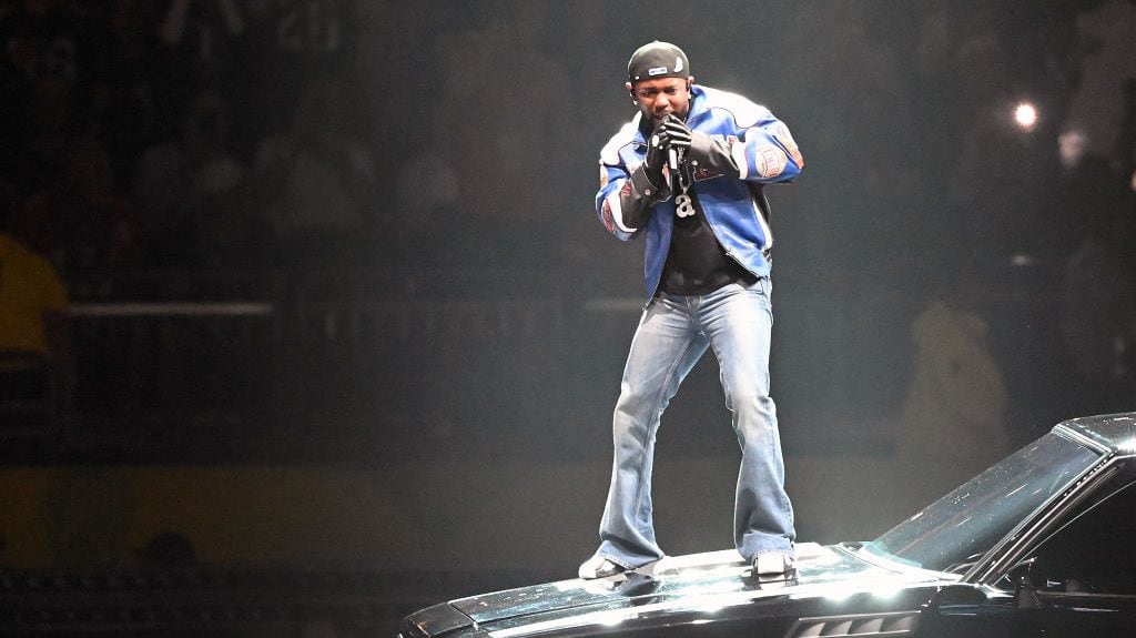 Kendrick Lamar perform onstage during Apple Music Super Bowl LIX Halftime Show at Caesars Superdome on February 09, 2025 in New Orleans, Louisiana. Focus on Sport/Getty Images