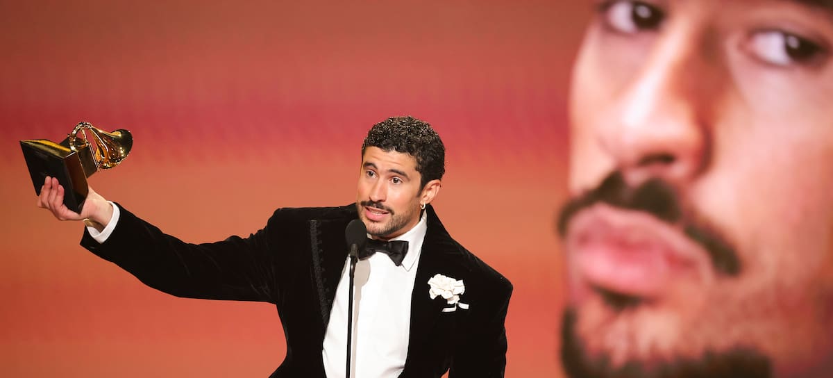 Bad Bunny receives the award for Album of the Year at The 68th Annual Grammy Awards, broadcasting live Sunday, February 1, 2026 on the CBS Television Network, and streaming live and on demand on Paramount+*. (Photo by Stewart Cook/CBS via Getty Images)