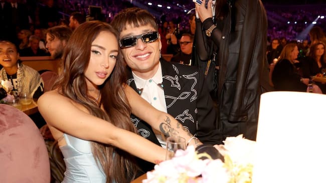 Nicki Nicole and Peso Pluma attend the 66th GRAMMY Awards at Crypto.com Arena on February 04, 2024 in Los Angeles, California. Johnny Nunez/Getty Images for The Recording Academy