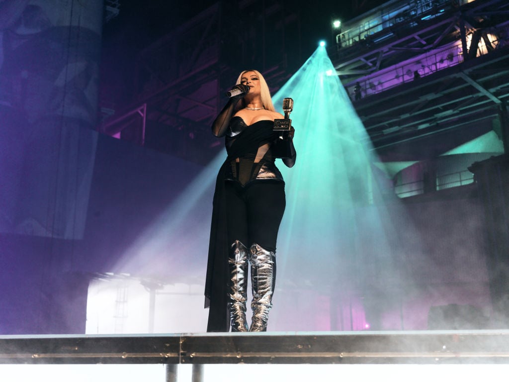 Bebe Rexha accepts the Billboard Music Award for Top Dance/Electronic Song «I’m Good (Blue)» at the 2023 Billboard Music Awards at Mandalay Generating Station in Oxnard, California. The show airs on November 19, 2023 on BBMAs.watch. (Photo by Michael Buckner/Penske Media via Getty Images)