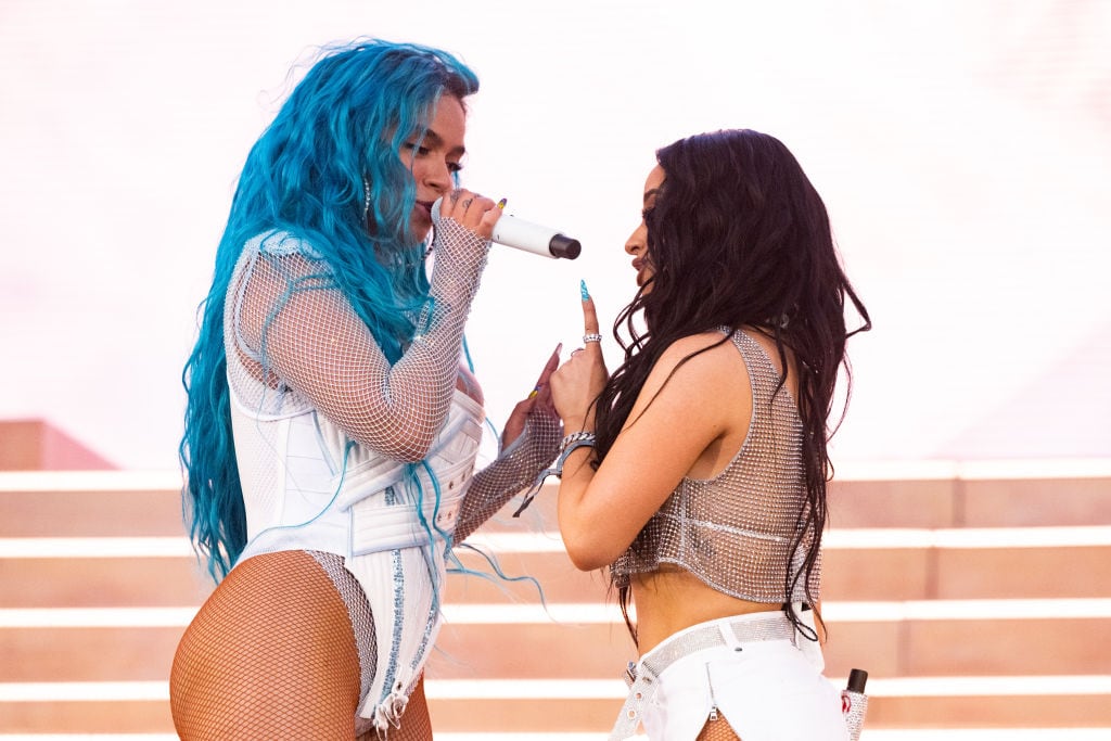 Karol G and Becky G perform at Coachella Festival / Scott Dudelson / Getty Images for Coachella