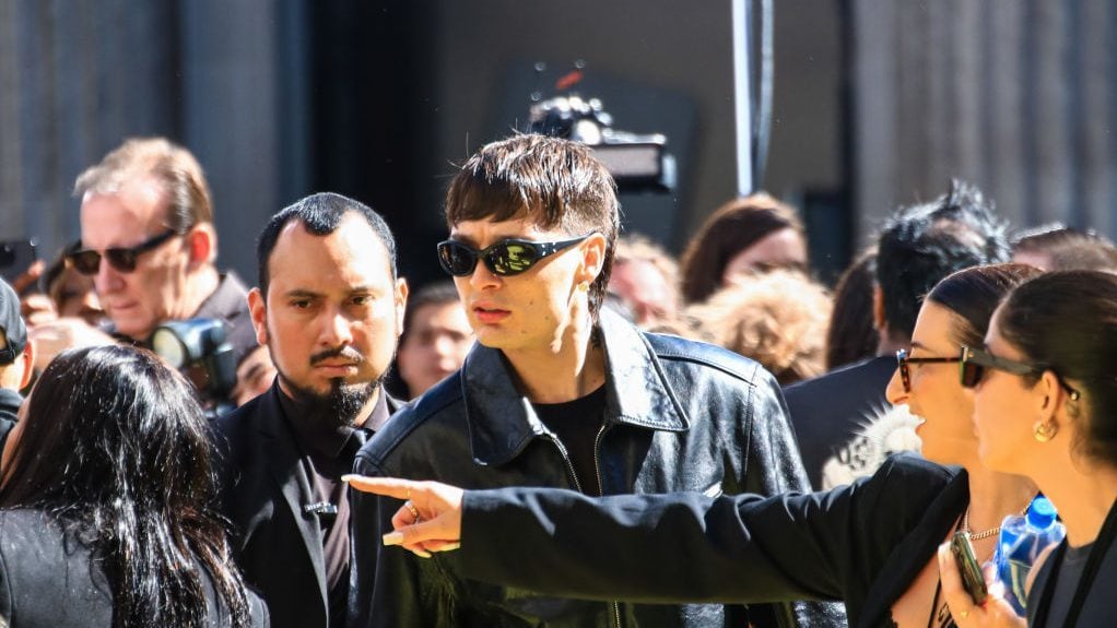 Peso Pluma is seen arriving at the iHeartRadio Music Awards at Dolby Theatre on April 01, 2024 in Los Angeles, California. JOCE/Bauer-Griffin/GC Images