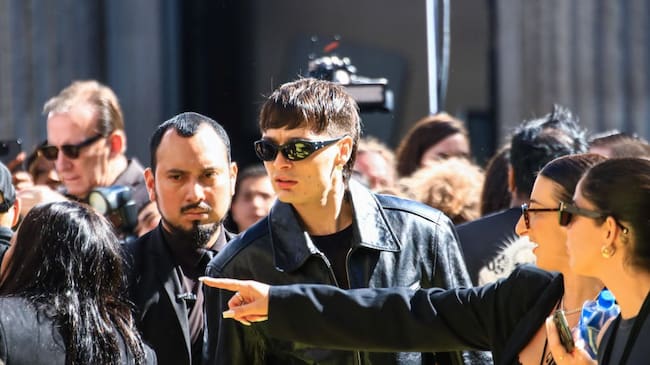 Peso Pluma is seen arriving at the iHeartRadio Music Awards at Dolby Theatre on April 01, 2024 in Los Angeles, California. JOCE/Bauer-Griffin/GC Images