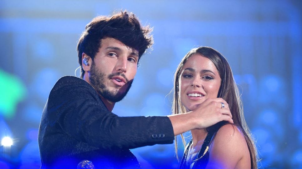 Sebastian Yatra and Tini on July 18, 2019. Jason Koerner/Getty Images.