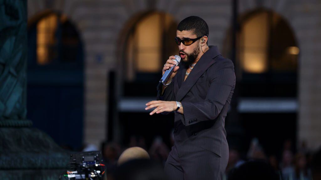 Bad Bunny performs during Vogue World: Paris at Place Vendome on June 23, 2024 in Paris, France. Marc Piasecki/Getty Images for Vogue