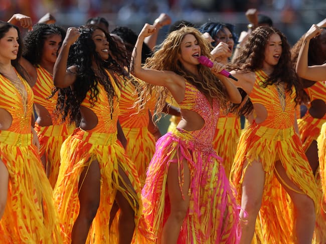 Shakira actúa durante el espectáculo del descanso de la final de la Copa Mundial de la FIFA 2026 entre España y Argentina, en el New York New Jersey Stadium, el 19 de julio de 2026, en East Rutherford, Nueva Jersey, Estados Unidos.