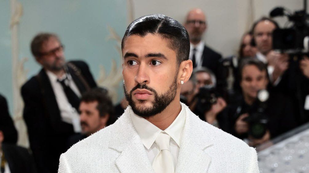 Bad Bunny attends The 2023 Met Gala Celebrating «Karl Lagerfeld: A Line Of Beauty» at The Metropolitan Museum of Art on May 01, 2023 in New York City. Jamie McCarthy/Getty Images