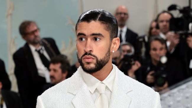 Bad Bunny attends The 2023 Met Gala Celebrating «Karl Lagerfeld: A Line Of Beauty» at The Metropolitan Museum of Art on May 01, 2023 in New York City. Jamie McCarthy/Getty Images