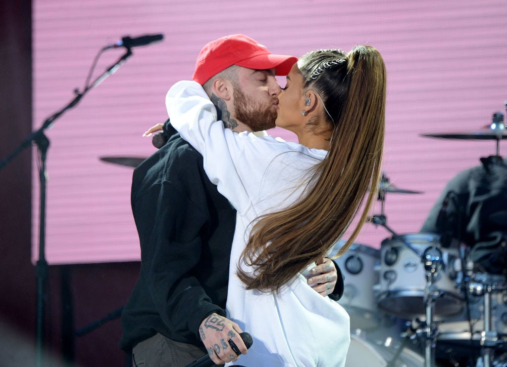 Mac Miller and Ariana Grande on stage during the One Love Manchester Benefit Concert at Old Trafford Cricket Ground on June 4, 2017 in Manchester, England. Kevin Mazur/One Love Manchester/Getty Images for One Love Manchester