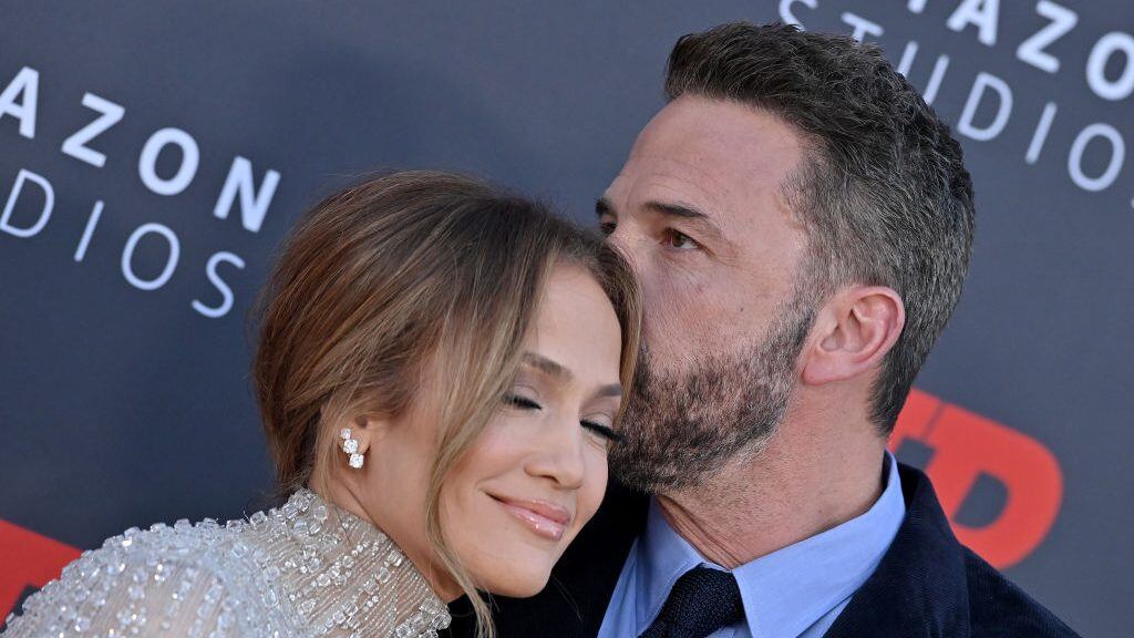Jennifer Lopez and Ben Affleck at the Amazon Studios’ World Premiere of ‘AIR.’ Axelle/Bauer-Griffin/Getty Images.