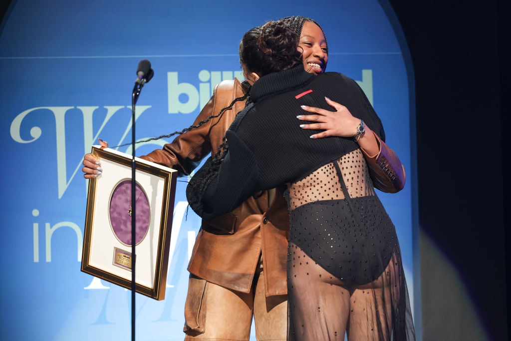 WondaGurl and Rosalía at Billboard Women In Music held at YouTube Theater on March 1, 2023 in Los Angeles, California. Christopher Polk/Billboard via Getty Images