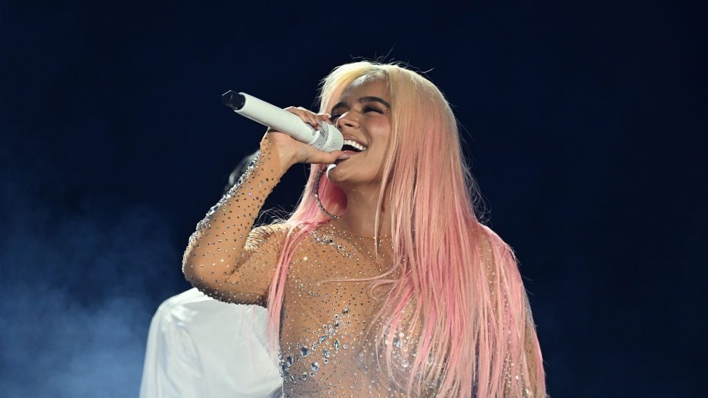 Singer Karol G performs in concert during her «Mañana Será Bonito» tour at Mercedes-Benz Stadium on September 21, 2023 in Atlanta, Georgia. Paras Griffin/Getty Images
