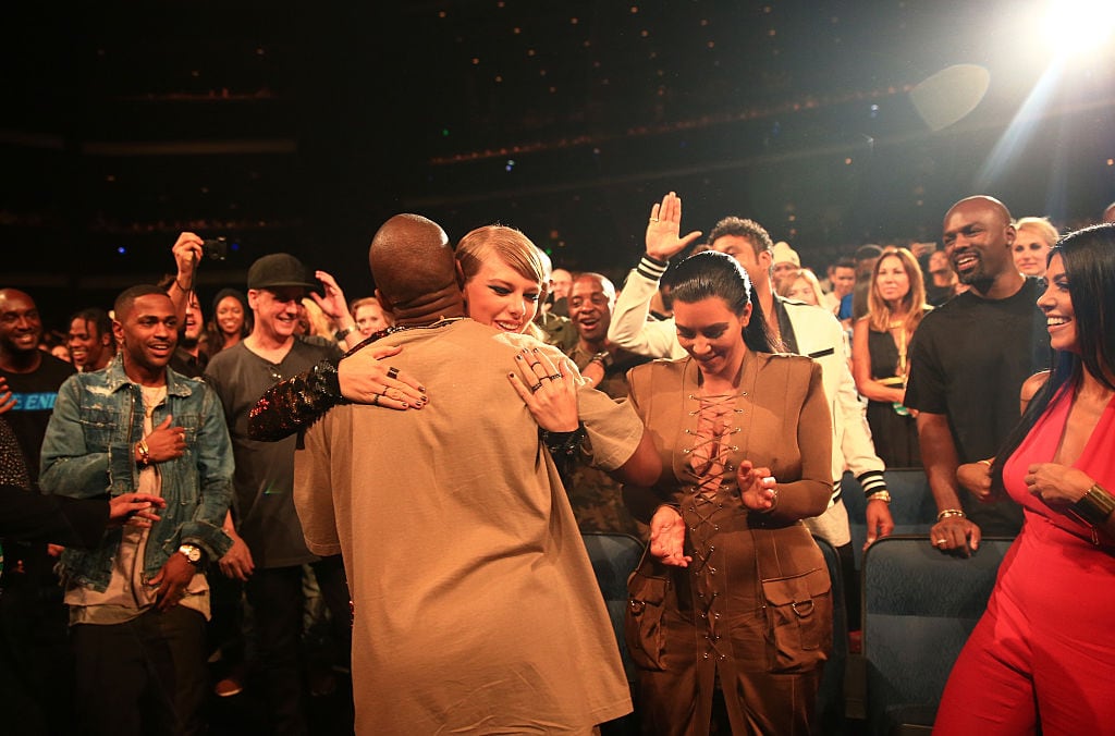 Kanye West, Taylor Swift, and Kim Kardashian attend the 2015 MTV Video Music Awards at Microsoft Theater on August 30, 2015 in Los Angeles, California. Christopher Polk / MTV1415 / Getty Images