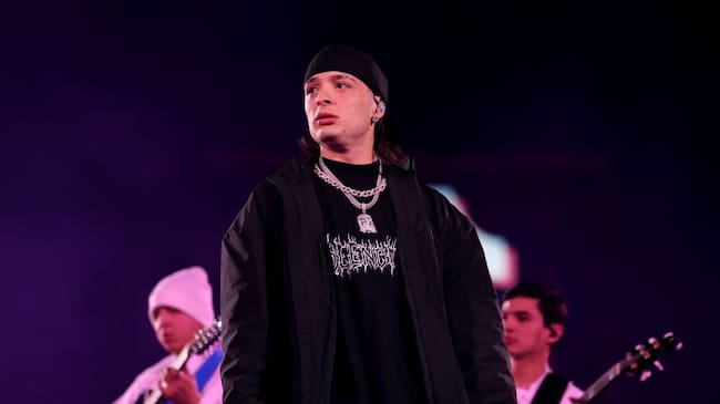 Peso Pluma performs onstage during TikTok In The Mix at Sloan Park on December 10, 2023 in Mesa, Arizona. Rich Fury/Getty Images for TikTok