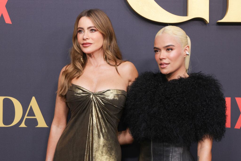 Sofia Vergara and musician Karol G attend the Miami premiere of «Griselda» at The Fillmore Miami Beach on January 23, 2024 in Miami Beach, Florida. Mireya Acierto/WireImage