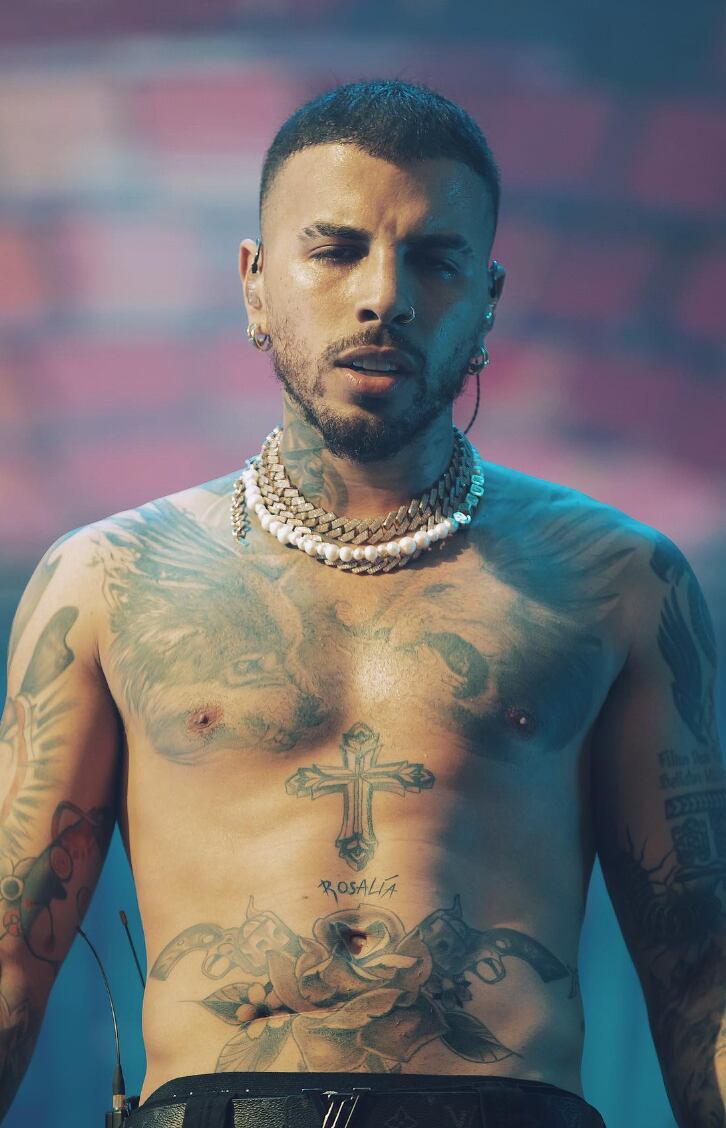 Rauw Alejandro’s tattoo of «Rosalía.»/ Instagram