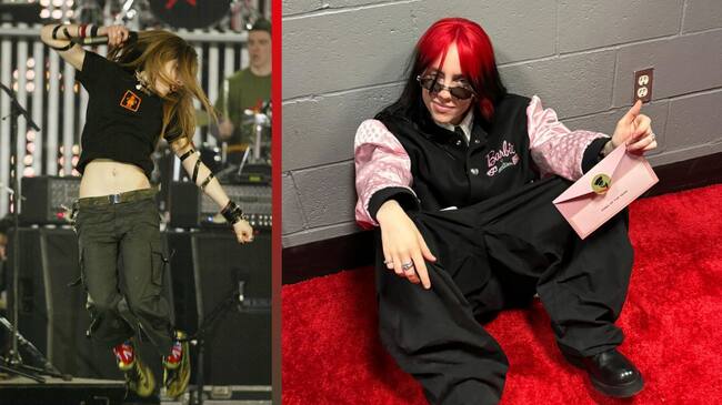 Avril Lavigne in 2003 Vs. Billie Eilish. Getty Images / Instagram.