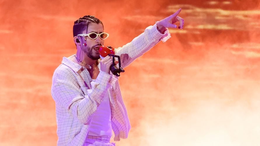 Bad Bunny performs on stage during his World’s Hottest Tour at Hard Rock Stadium on August 12, 2022 in Miami Gardens, Florida. Alexander Tamargo/Getty Images