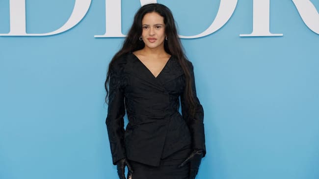 Spanish singer Rosalia poses upon arrival ahead of Christian Dior Women Ready-to-wear Spring-Summer 2025 show as part of the Paris Fashion Week, in Paris on September 24, 2024. (Photo by GEOFFROY VAN DER HASSELT / AFP) (Photo by GEOFFROY VAN DER HASSELT/AFP via Getty Images)