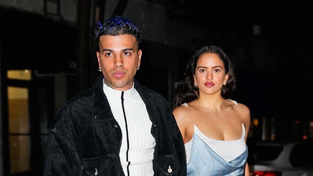 Rauw Alejandro and Rosalia celebrate her birthday at Carbone after Rosalia performed at the Global Citizen Festival on September 25, 2022 in New York City. Gotham/GC Images