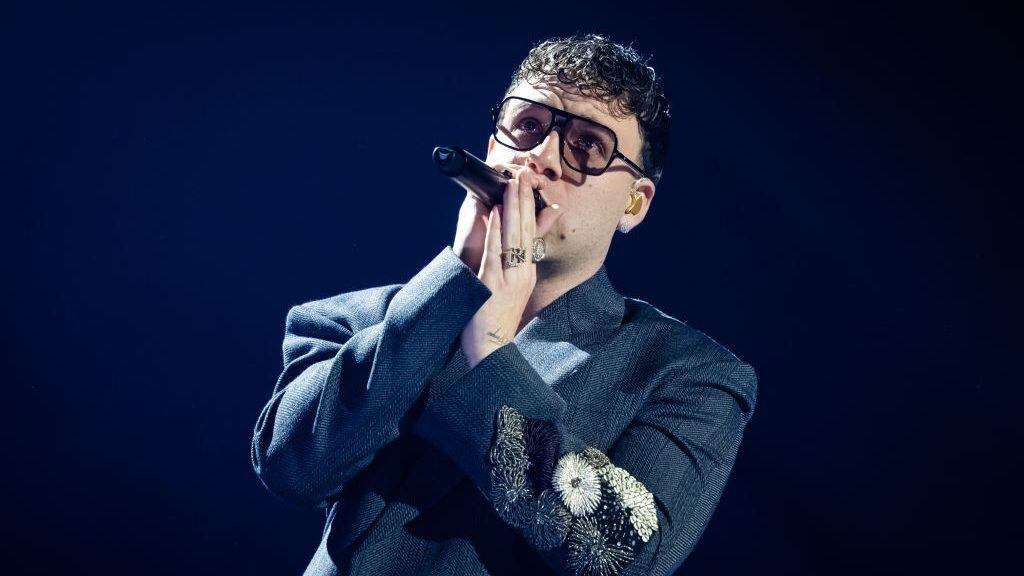 Quevedo performs in concert at Movistar Arena on February 17, 2025 in Madrid, Spain. (Aldara Zarraoa/Getty Images)