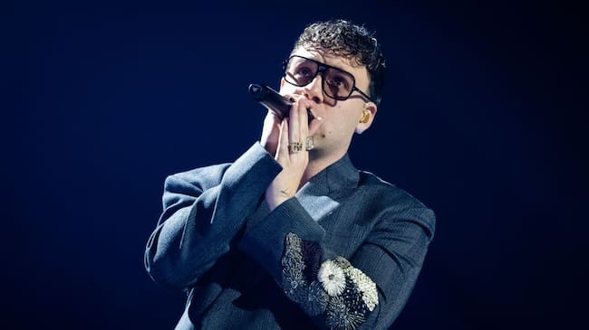 Quevedo performs in concert at Movistar Arena on February 17, 2025 in Madrid, Spain. (Aldara Zarraoa/Getty Images)