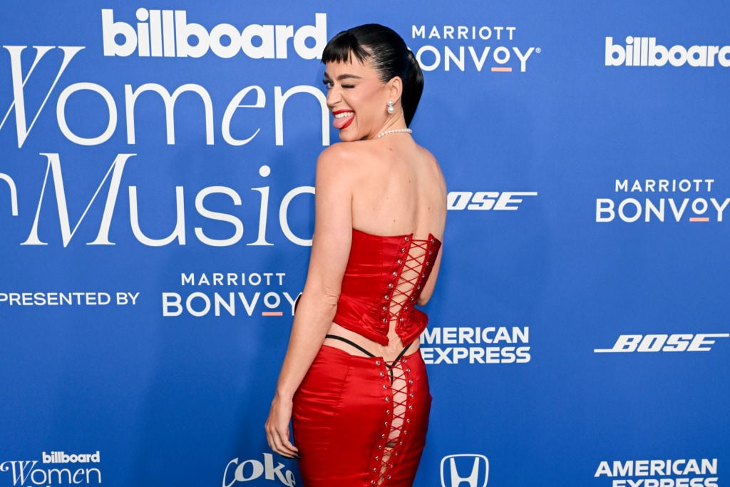 Katy Perry at Billboard Women In Music 2024 held at YouTube Theater on March 6, 2024 in Inglewood, California. Gilbert Flores/Billboard via Getty Images
