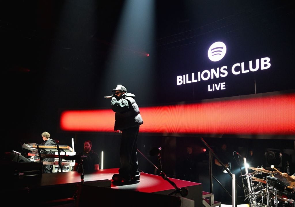 The Weeknd performs onstage at Spotify’s Billions Club Live with The Weeknd at The Barker Hangar on December 17, 2024 in Los Angeles, California. Denise Truscello/Getty Images for Spotify