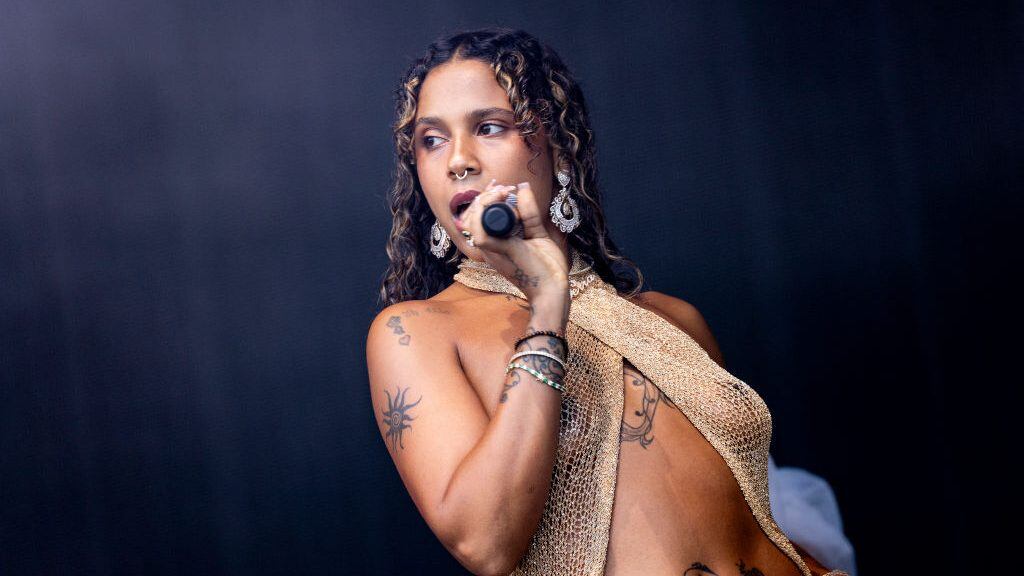Dominican rapper Tokischa performs on stage during LA Pride in the Park at LA State Historic Park in Los Angeles on June 8, 2024. Etienne LAURENT / AFP