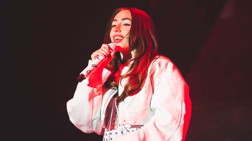 Nicki Nicole performs on stage at WiZink Center on March 21, 2024 in Madrid, Spain. Mariano Regidor/Redferns