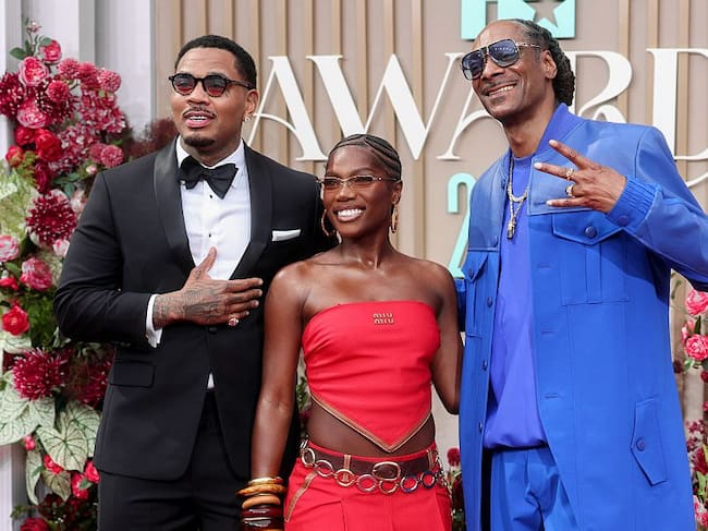 Kevin Gates, Doechii, Snoop Dogg at the BET Awards 2025 held at the Peacock Theater on June 09, 2025 in Los Angeles, California. (Christopher Polk/Getty Images)