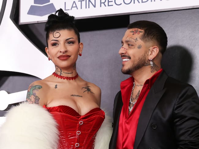 Cazzu and Christian Nodal attend The Latin Recording Academy’s 2022 Person of the Year Gala honoring Marco Antonio Solis at Michelob ULTRA Arena on November 16, 2022 in Las Vegas, Nevada. Omar Vega/FilmMagic