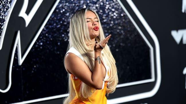 Karol G attends the 2024 MTV Video Music Awards at UBS Arena on September 11, 2024 in Elmont, New York. Dimitrios Kambouris/Getty Images