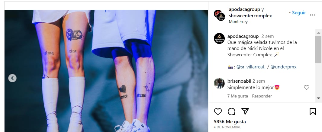 Peso Pluma & Nicki Nicole at Monterrey Concert in November / Meta.