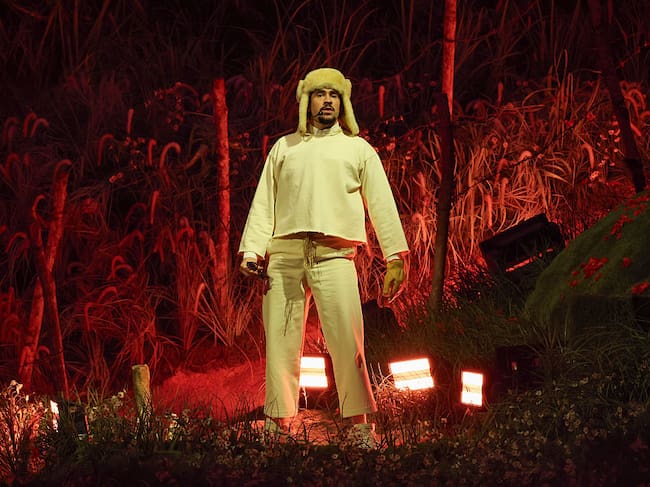 Bad Bunny performs onstage during Night One of Bad Bunny: "No Me Quiero Ir De Aqui" Residencia En El Choli at Coliseo de Puerto Rico José Miguel Agrelot on July 11, 2025 in San Juan, Puerto Rico.