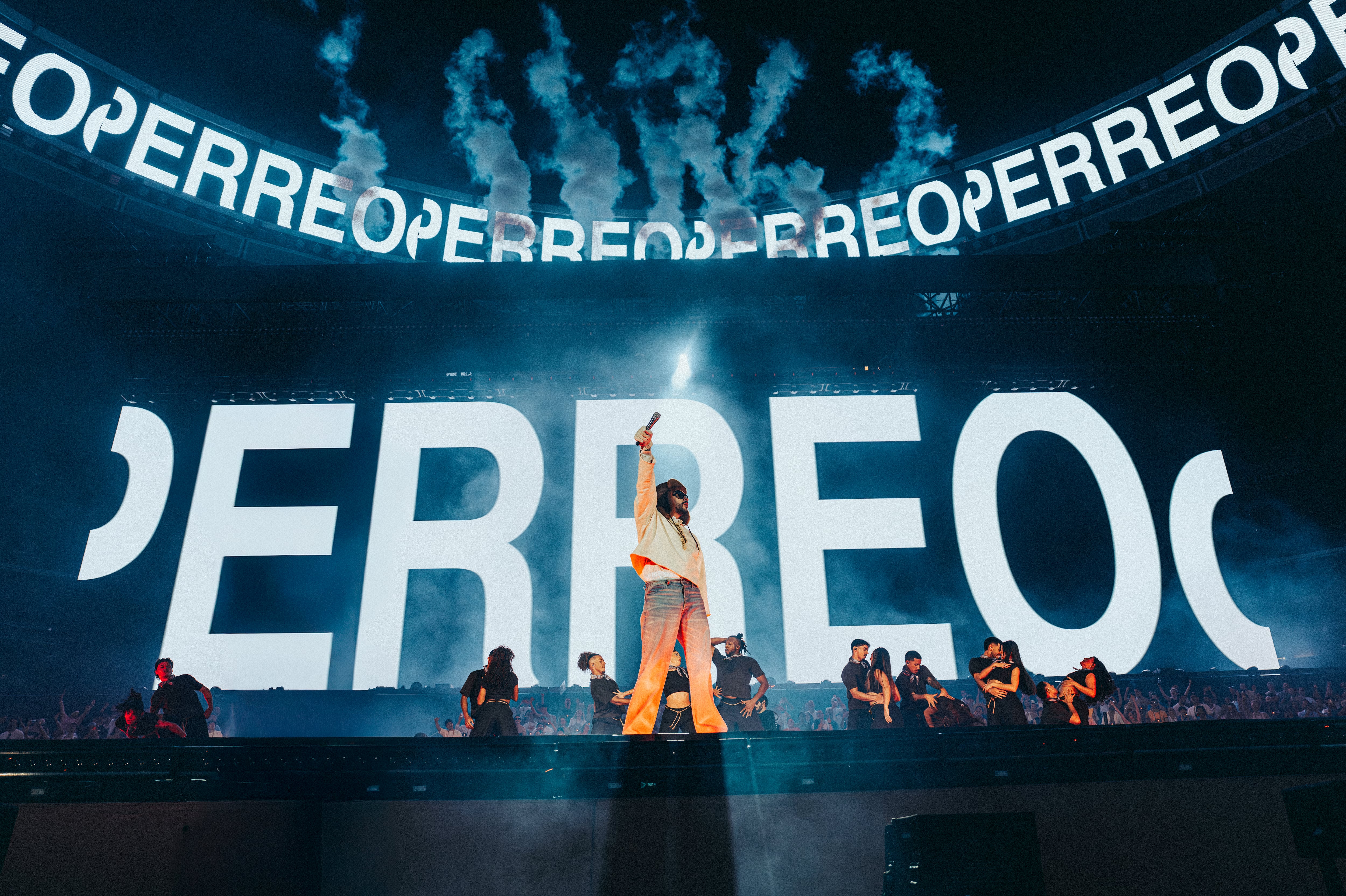 Bad Bunny, en su primer concierto en Madrid 2026.