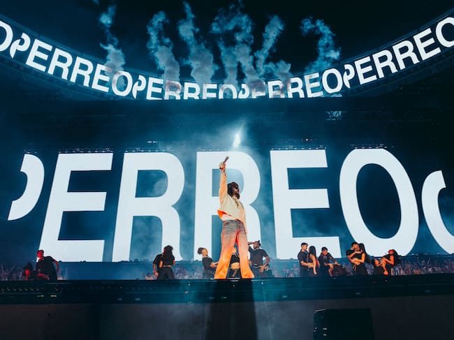 Bad Bunny, en su primer concierto en Madrid 2026.