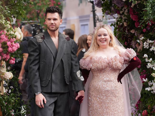 Luke Newton and Nicole Coughlan attend a screening of Bridgerton season 3, part two, at Odeon Luxe, Leicester Square, London. Picture date: Wednesday June 12, 2024. Lucy North / PA Images via Getty Images