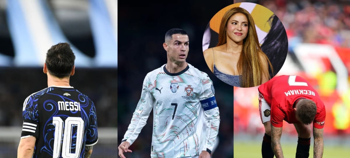 Lionel Messi, Cristiano Ronaldo, David Beckham y Shakira // Foto: Getty images