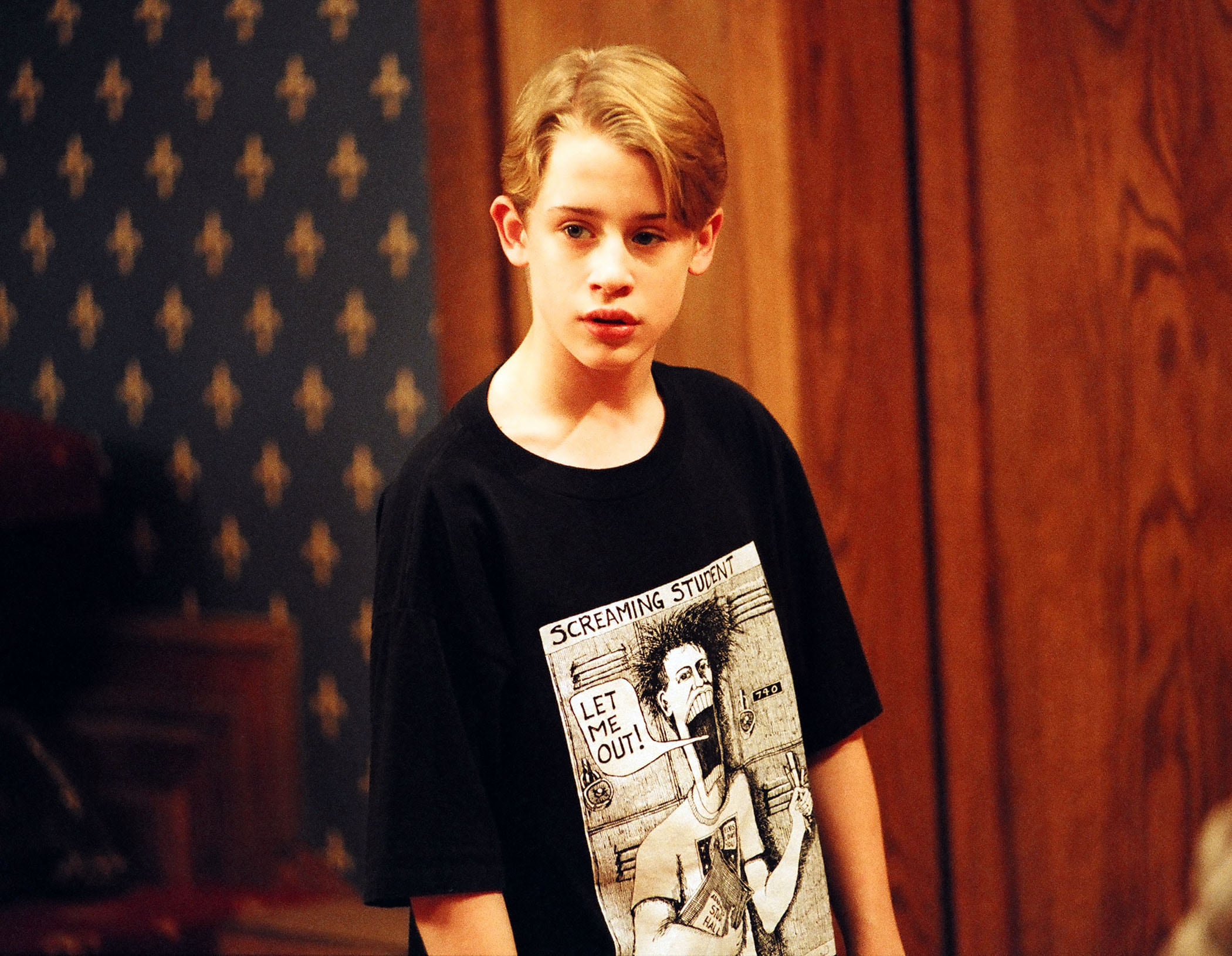 Macaulay Culkin during Nickelodeon and Macaulay Culkin on the set of Richie Rich in Los Angeles, CA, United States. (Photo by Jeff Kravitz/FilmMagic, Inc)