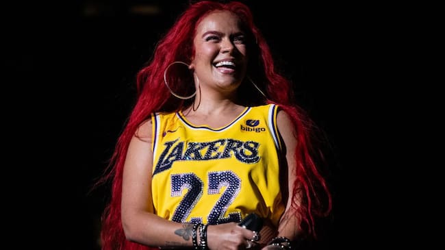 Karol G performs onstage at Calibash Latin Music Festival. Scott Dudelson / Getty Images