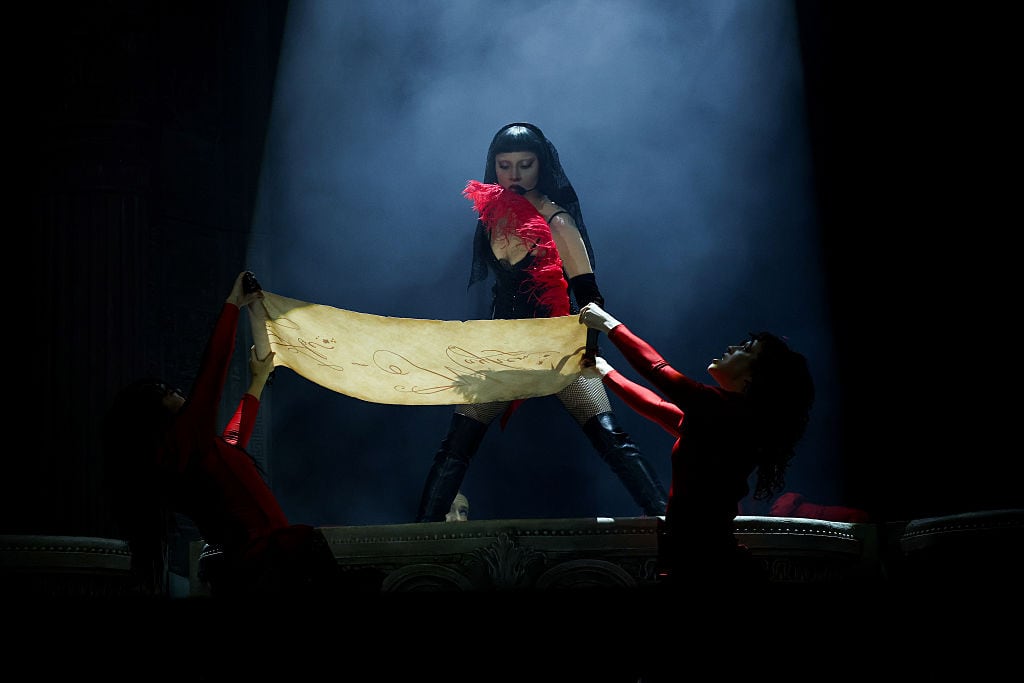 Lady Gaga performs at the Coachella Stage during the 2025 Coachella Valley Music and Arts Festival at Empire Polo Club on April 11, 2025 in Indio, California. Kevin Mazur/Getty Images for Coachella