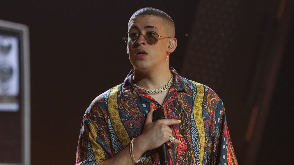 Bad Bunny rehearses on stage during Univision’s ‘Premios Juventud’ 2017 Celebrates The Hottest Musical Artists And Young Latinos Change-Makers – Day 2 Rehearsals at Watsco Center on July 4, 2017 in Coral Gables, Florida. (John Parra/Getty Images)