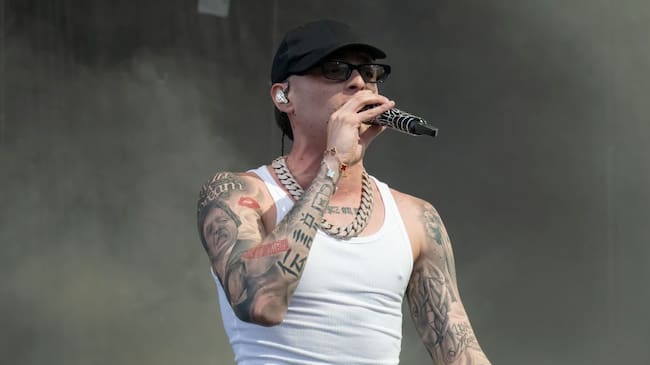 Peso Pluma performs during the 2024 Governors Ball at Flushing Meadows Corona Park on June 09, 2024 in New York City. Astrida Valigorsky/Getty Images