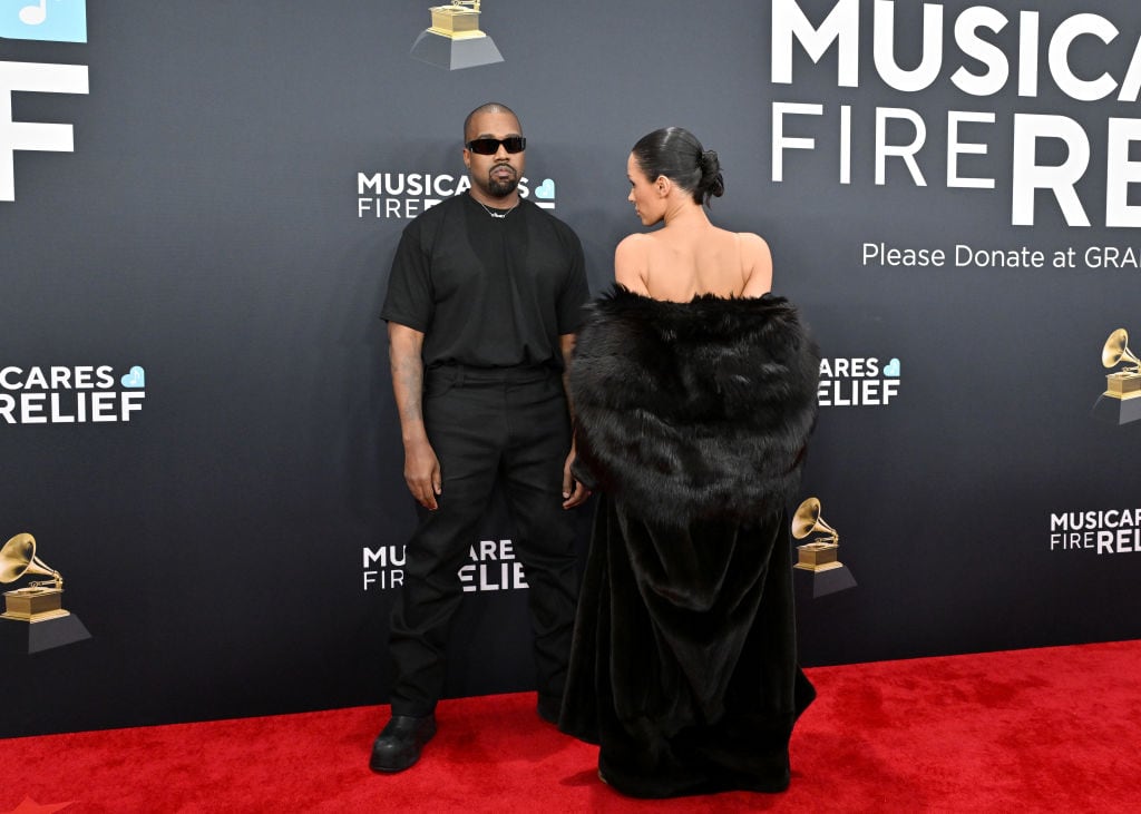 Kanye West and Bianca Censori attend the 67th GRAMMY Awards at Crypto.com Arena on February 02, 2025 in Los Angeles, California. Axelle/Bauer-Griffin/FilmMagic